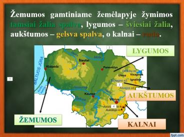 Lietuvos gamtinis žemėlapis ir etnografinės sritys