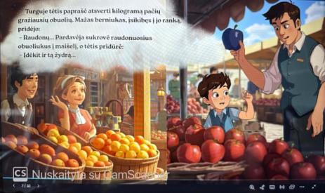 Žydrojo obuolio paslaptis-skaidrės  ir užduotis