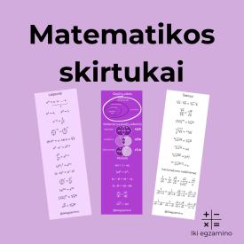 Matematikos skirtukai - laipsniai, šaknys, logaritmai, skaičių aibės, modulis