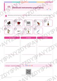 Klavišiniai instrumentai 3-4 kl.: 20 užduočių, SUP, stalo žaidimas ir QR
