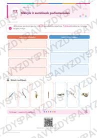 Pučiamieji instrumentai 3-4 kl.: 20 užduočių, SUP, stalo žaidimas ir QR