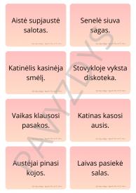 Taisyklingo garso S tarimo įtvirtinimas sakiniuose be garsų R, C, Č, Z, Ž, Š
