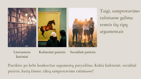 Argumentavimas samprotavimo rašinyje