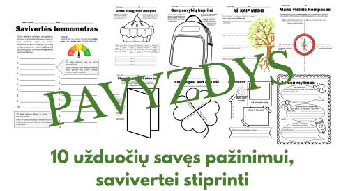 10 užduočių savęs pažinimo, savivertės stiprinimo temomis