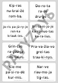 320 skiemenuotų skaitymo kortelių