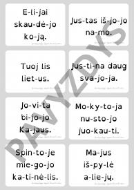 320 skiemenuotų skaitymo kortelių
