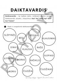 Daiktavardis 45 užduočių lapai