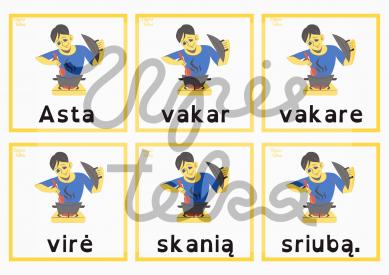 Skaitymo įtvirtinimo priemonė. Sakinių dėliojimas PDF lietuvių ir anglų k. Upės teka