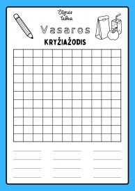 Kryžiažodis - braukažodis vasaros tema