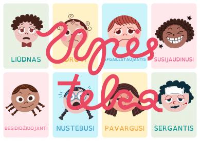 Upės teka emocijų pažinimo kortelės