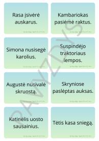 Taisyklingo garso S tarimo įtvirtinimas sakiniuose su garsu R