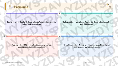 Nelaimių rizikos mažinimo diena 1-2 kl.: 20 užduočių, SUP, stalo žaidimas ir QR