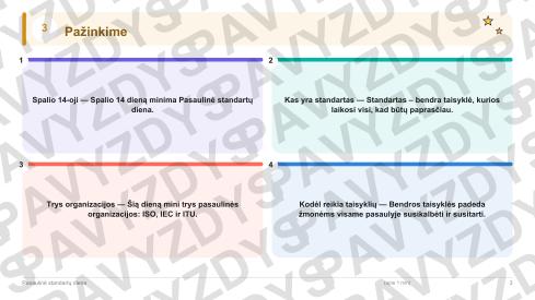 Pasaulinė standartų diena 1-2 kl.: 20 užduočių, SUP, stalo žaidimas ir QR