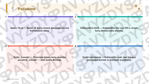 Kaklaraiščio diena 1-2 kl.: 20 užduočių, SUP, stalo žaidimas ir QR