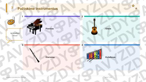 Muzikos pavadavimo rinkinys 1-2 kl.: 20 užduočių, SUP, stalo žaidimas ir QR