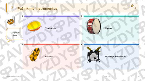 Mušamieji instrumentai 3-4 kl.: 20 užduočių, SUP, stalo žaidimas ir QR