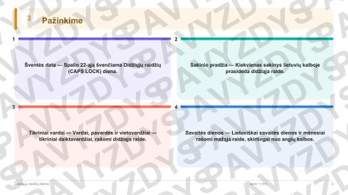 Didžiųjų raidžių diena 7-8 kl.: 20 užduočių, SUP, stalo žaidimas ir QR
