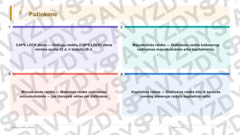 Didžiųjų raidžių diena 9-10 kl.: 20 užduočių, SUP, stalo žaidimas ir QR