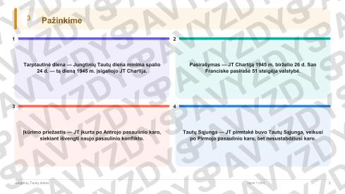 Jungtinių Tautų diena 9-10 kl.: 20 užduočių, SUP, stalo žaidimas ir QR