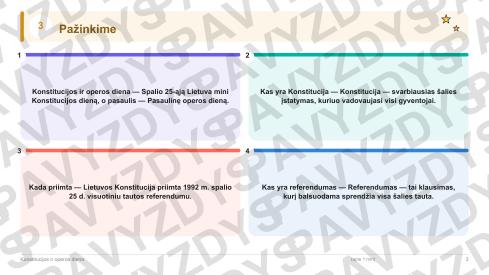 Konstitucijos ir operos diena 3-4 kl.: 20 užduočių, SUP, stalo žaidimas ir QR