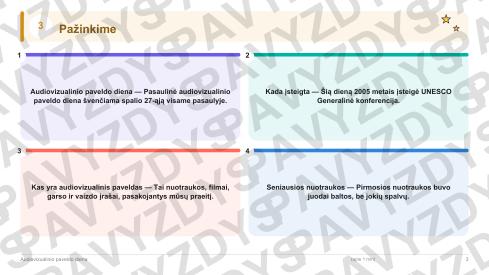 Audiovizualinio paveldo diena 3-4 kl.: 20 užduočių, SUP, stalo žaidimas ir QR
