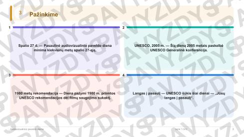 Audiovizualinio paveldo diena 5-6 kl.: 20 užduočių, SUP, stalo žaidimas ir QR