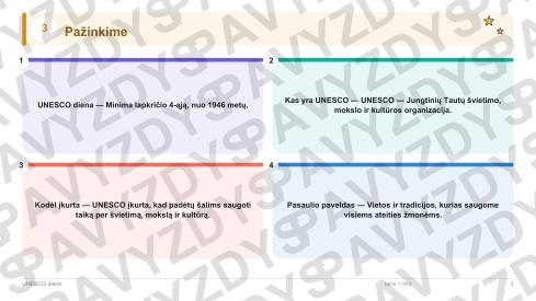 UNESCO diena 1-2 kl.: 20 užduočių, SUP, stalo žaidimas ir QR