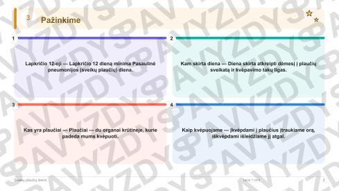 Sveikų plaučių diena 1-2 kl.: 20 užduočių, SUP, stalo žaidimas ir QR