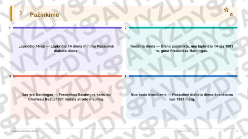Pasaulinė diabeto diena 1-2 kl.: 20 užduočių, SUP, stalo žaidimas ir QR