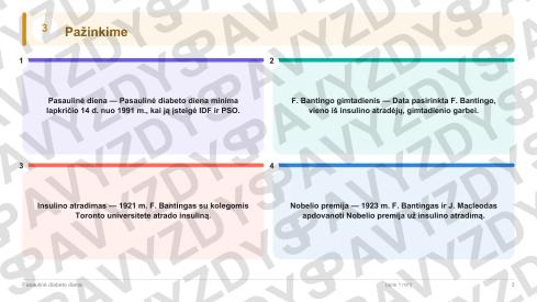 Pasaulinė diabeto diena 9-10 kl.: 20 užduočių, SUP, stalo žaidimas ir QR
