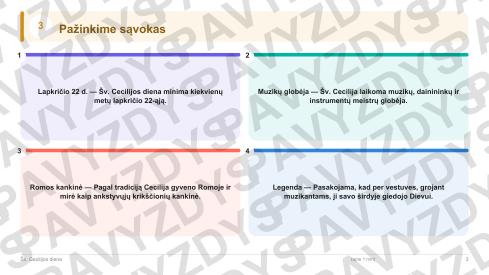 Šv. Cecilijos diena 5-6 kl.: 20 užduočių, SUP, stalo žaidimas ir QR