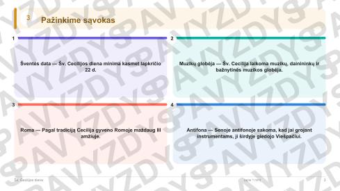 Šv. Cecilijos diena 9-10 kl.: 20 užduočių, SUP, stalo žaidimas ir QR