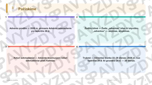 Advento pradžia 9-10 kl.: 20 užduočių, SUP, stalo žaidimas ir QR