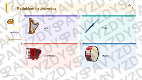 Styginiai instrumentai 1-2 kl.: 20 užduočių, SUP, stalo žaidimas ir QR