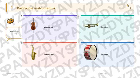 Styginiai instrumentai 3-4 kl.: 20 užduočių, SUP, stalo žaidimas ir QR