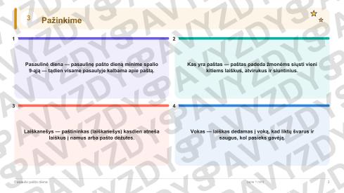 Pasaulio pašto diena 1-2 kl.: 20 užduočių, SUP, stalo žaidimas ir QR