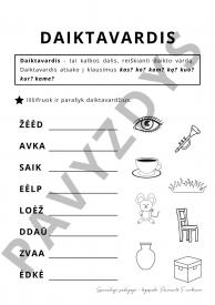 Daiktavardis 45 užduočių lapai