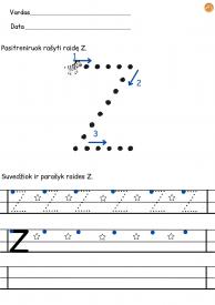 Spausdintinių raidžių knygelės dalis Š - Ž Dešiniarankiams