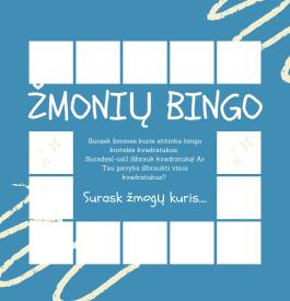 Žmonių BINGO žaidimas ledų pralaužimas ice breaker 