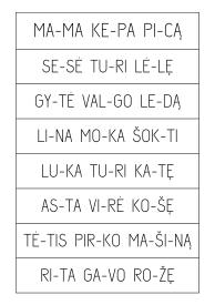 Skaitymo kortelės