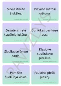 Taisyklingų garsų S-Š tarimo įtvirtinimas ir diferencijavimas sakiniuose be garso R