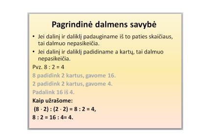Pagrindinė dalmens savybė