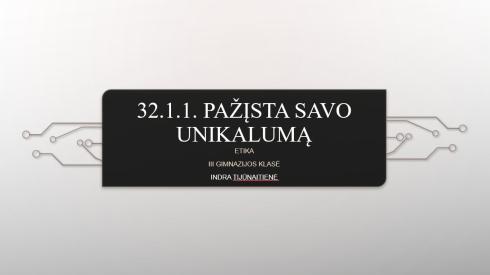 32.1.1. Pažįsta savo unikalumą. 2 etikos pamokos III gimnazijos klasei