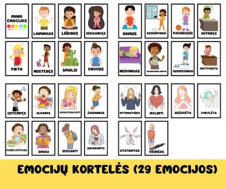 Pažinimo kortelės: Emocijos 