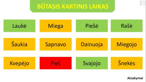 Veiksmažodžių laikai - šablonas