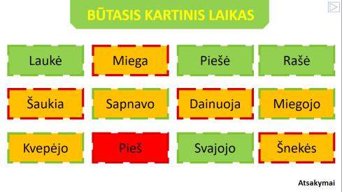 Veiksmažodžių laikai - šablonas