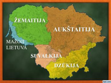 Lietuvos gamtinis žemėlapis ir etnografinės sritys