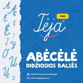 Balsės, didžiosios raidės. Mokomės rašyti. Dailyraštis PDF