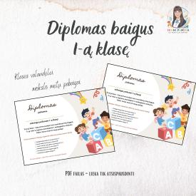 Diplomas baigus 1-ąją klasę