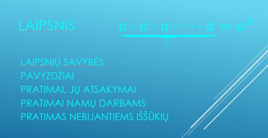 Laipsnis. Kartojimas.